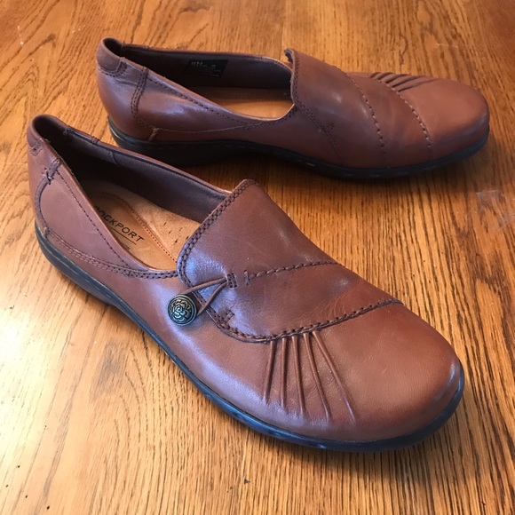Rockport Brown Leather Upper Loafers Sz 8N - Picture 2 of 8